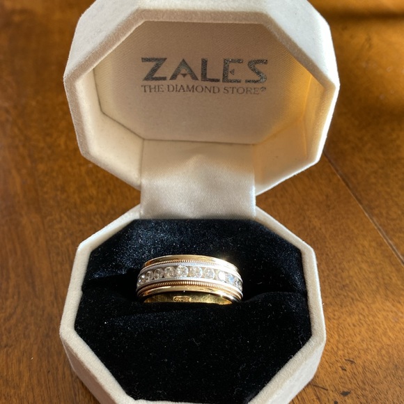 Men’s two toned 14k, 12 round diamond wedding band.
Retired design!! - Picture 5 of 5